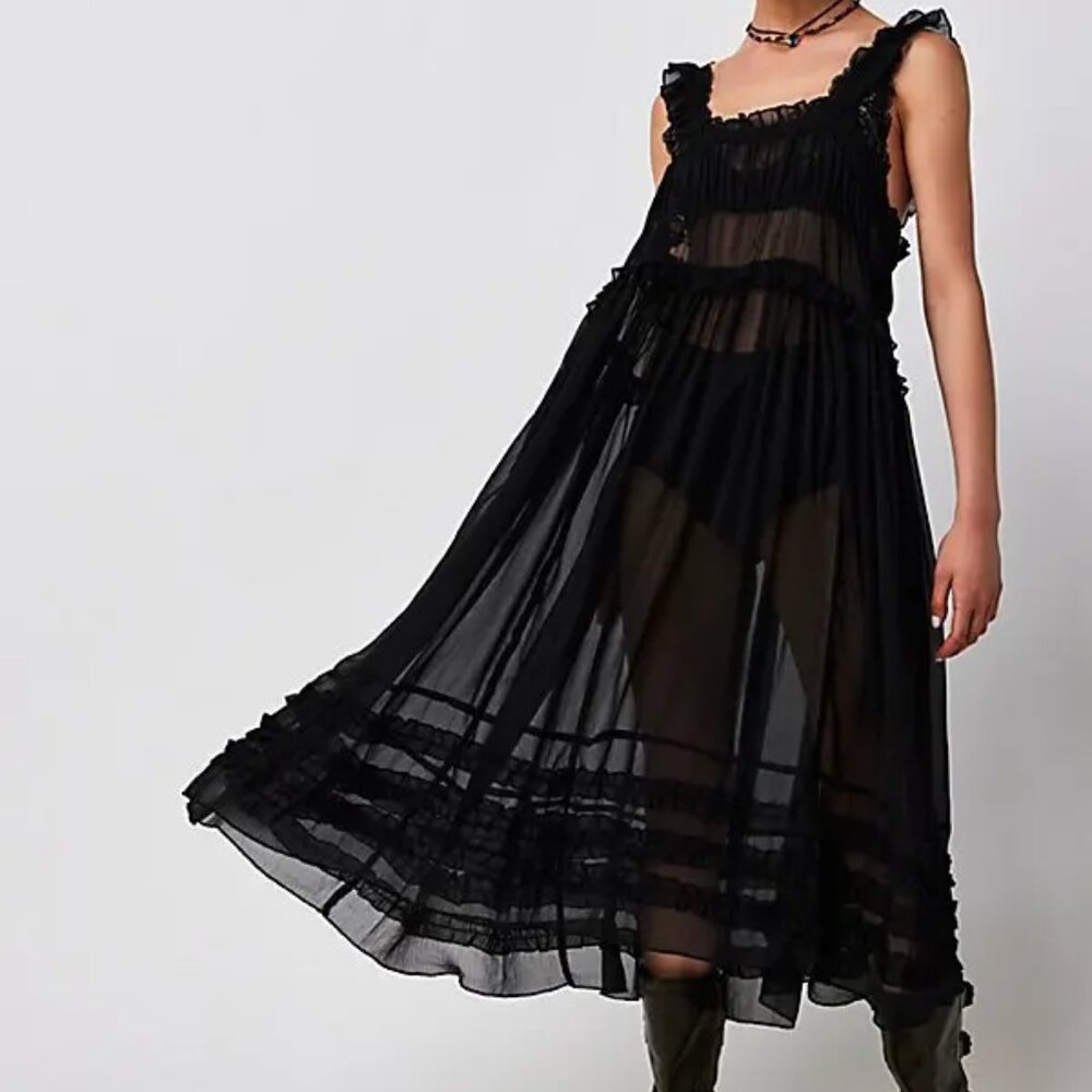 NWT Free People Moon Phase Midi Slip Dress
